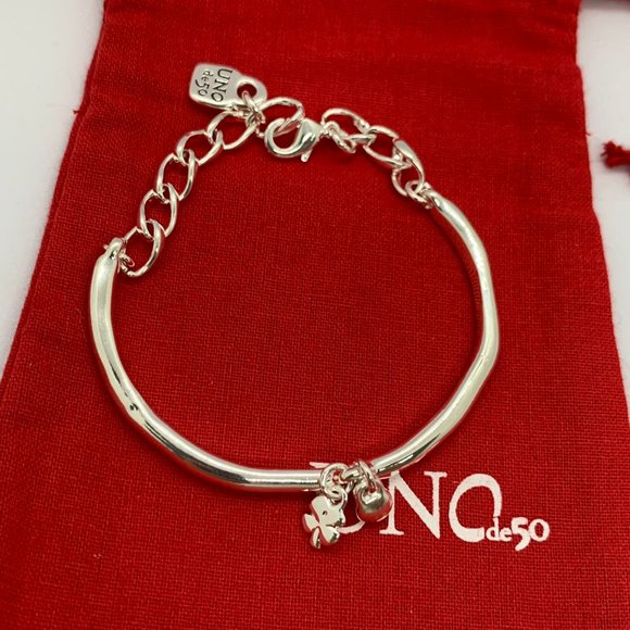 Uno de 50 Lucky Clover Bracelet four-leaf clover charm adjust - Picture 7 of 8